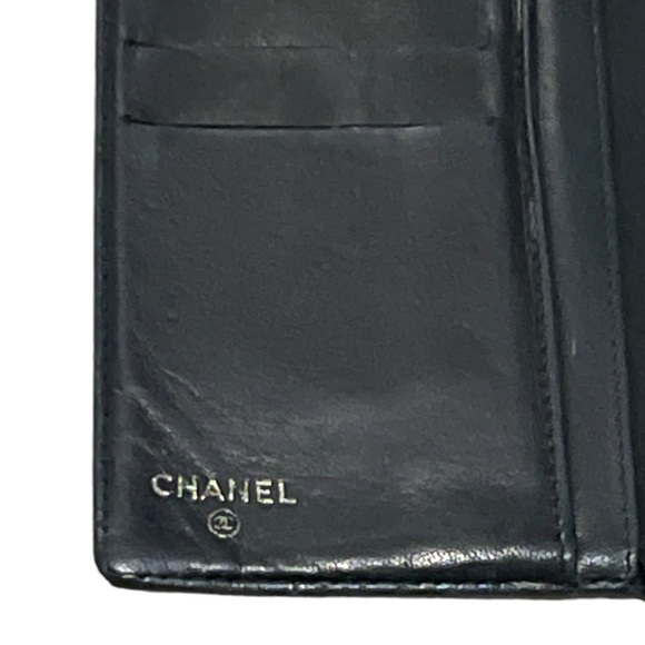 CHANEL Camellia Cocomark Trifold Long Wallet Leather Black - Picture 7 of 8